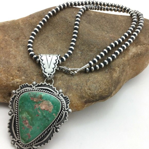 Navajo Sterling Silver Necklace Pendant Length 20 - Picture 12 of 12